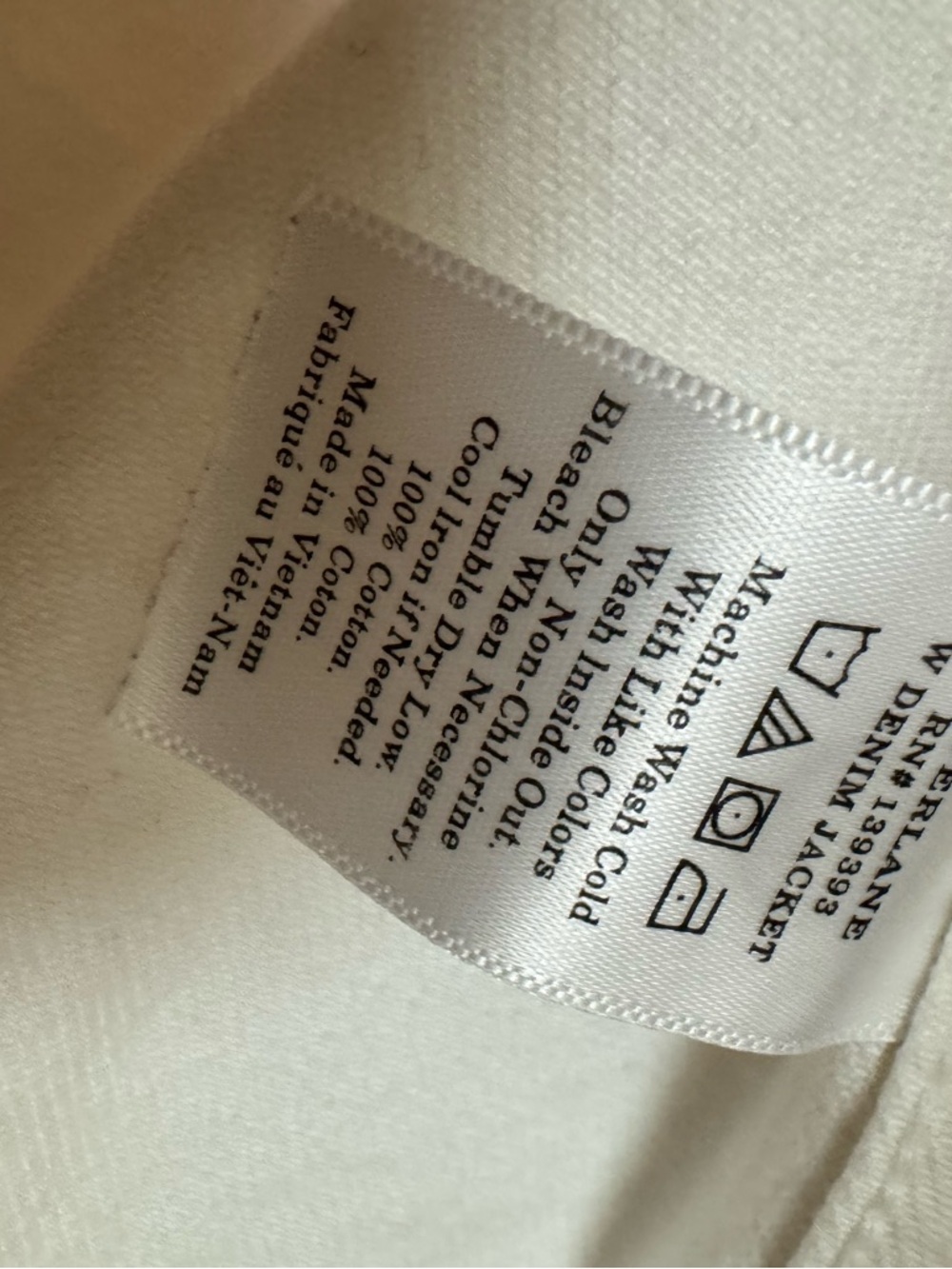 Everlane Off White Denim Jean Jacket Size M - Picture 4 of 8